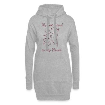 Pferdeliebhaber Mein bester Freund ist mein Pferdereiter - Hoodie-Kleid - Grau meliert - Vorne