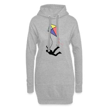 Fallschirmspringen Drachensteigen Geschenk - Hoodie-Kleid - Grau meliert - Vorne
