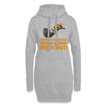 Cadeau de sifflet fumeur cigarette cigarette - Sweat-shirt à capuche long Femme - gris chiné - Devant