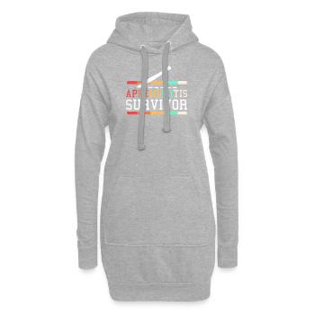 Cadeau de survivante d'une infection appendicite - Sweat-shirt à capuche long Femme - gris chiné - Devant
