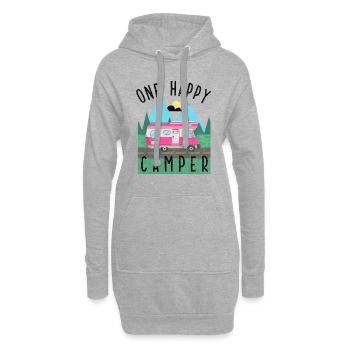 one happy camper trailer motorhome camping gift - Hoodie-Kleid - Grau meliert - Vorne
