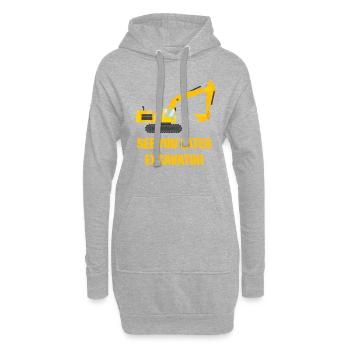 excavator digger construction vehicle boy birthday - Hoodie-Kleid - Grau meliert - Vorne