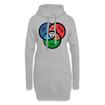 Schrödingers Katze lustiges Big Bang Geschenk - Hoodie-Kleid - Grau meliert - Vorne