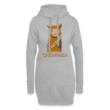 Alpaga Lama Chewpaca Comique Pérou - Sweat-shirt à capuche long Femme - gris chiné - Devant