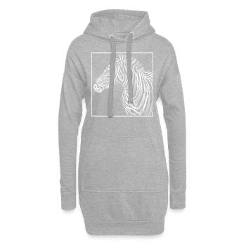 Zèbre zèbre zèbre - Sweat-shirt à capuche long Femme - gris chiné - Devant