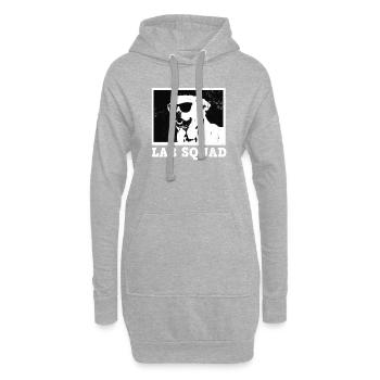Schwarzes Labrador-Labrador-Zapfen-Sonnenbrille-Geschenk - Hoodie-Kleid - Grau meliert - Vorne