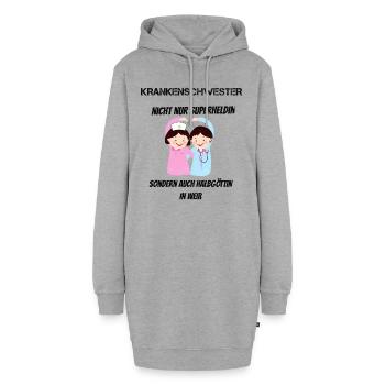 Krankenschwester - Hoodie-Kleid - Grau meliert - Vorne
