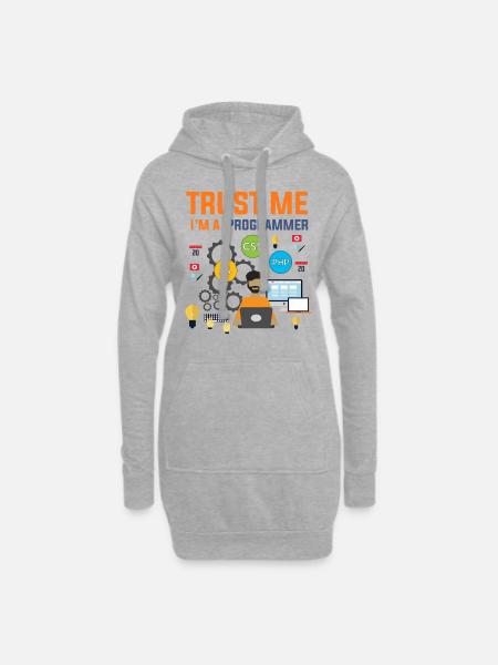 Programmierer Entwickler Informatiker Geschenk - Hoodie-Kleid - Grau meliert
