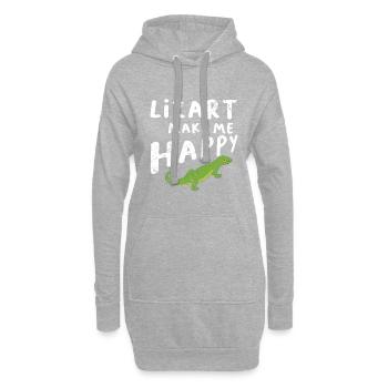 Lézard reptile lézard terrarium cadeau - Sweat-shirt à capuche long Femme - gris chiné - Devant