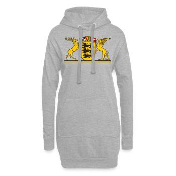 Grosses Landeswappen Baden Württemberg - Hoodie-Kleid - Grau meliert - Vorne