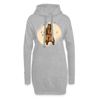 Violoncelle violoncelle orchestre instrument de musique - Sweat-shirt à capuche long Femme - gris chiné - Devant