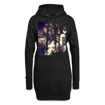 Lets Go To The Beach / Palmen / Let's Go / Sun - Hoodie-Kleid - Schwarz - Vorne