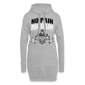 Pas de douleur pas de gain pour s’entraîner dans le gymnase dur - Sweat-shirt à capuche long Femme - gris chiné - Devant