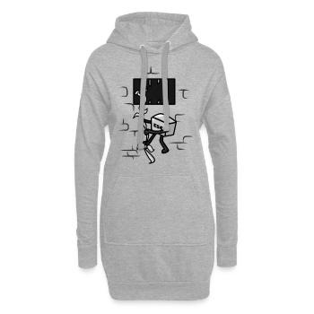 Le clavier s’évade de prison - Sweat-shirt à capuche long Femme - gris chiné - Devant