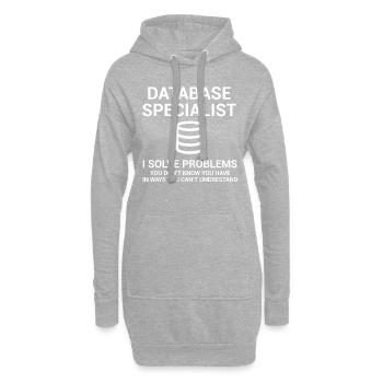 Database Specialist - Hoodie-Kleid - Grau meliert - Vorne