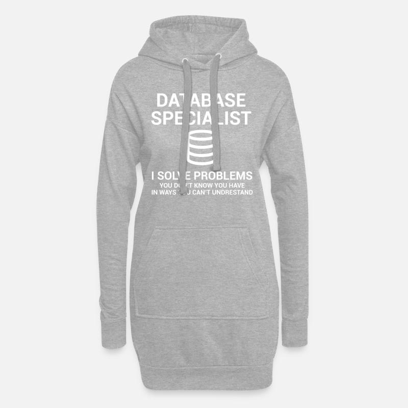 Database Specialist - Hoodie-Kleid - Grau meliert