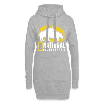 Pornographique Nationale - Sweat-shirt à capuche long Femme - gris chiné - Devant
