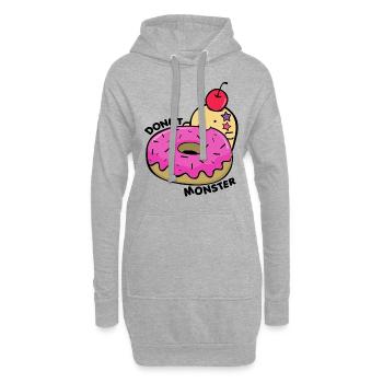 Donut Monster - Hoodie-Kleid - Grau meliert - Vorne