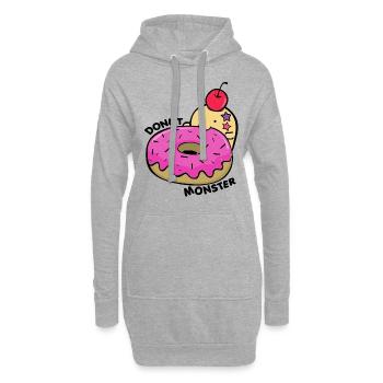 Donut Monster | Cute Kawaii Gebäck Anime Geschenk - Hoodie-Kleid - Grau meliert - Vorne