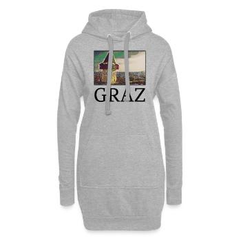 Graz Stadt Skyline Österreich Kunst - Hoodie-Kleid - Grau meliert - Vorne