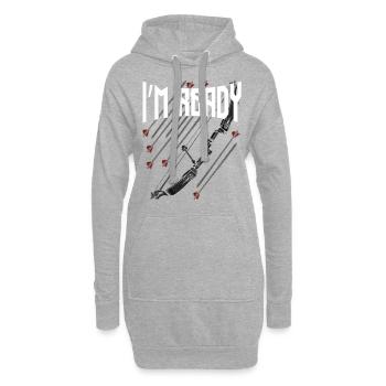 archer - Sweat-shirt à capuche long Femme - gris chiné - Devant