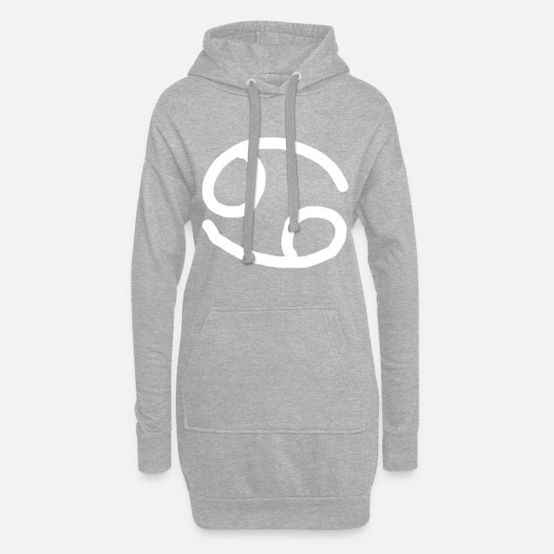 Sternzeichen Krebs - Hoodie-Kleid - Grau meliert