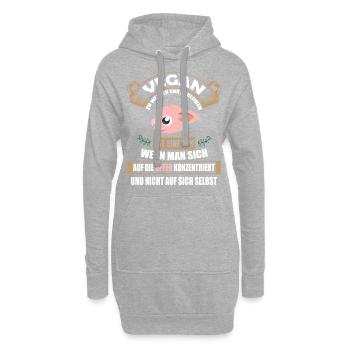 Veganer Vegan Tierschutz Tierrechte Soja Tofu - Hoodie-Kleid - Grau meliert - Vorne