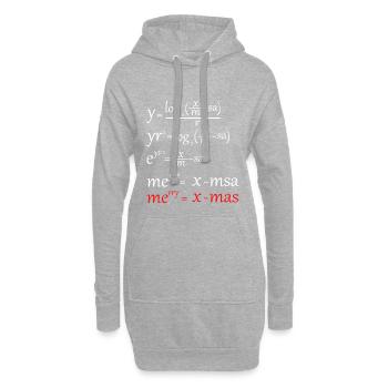 Math Christmas - Hoodie-Kleid - Grau meliert - Vorne