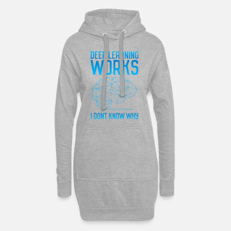 Deep Learning Artificial Intelligence Science - Hoodie Dress - heather grey