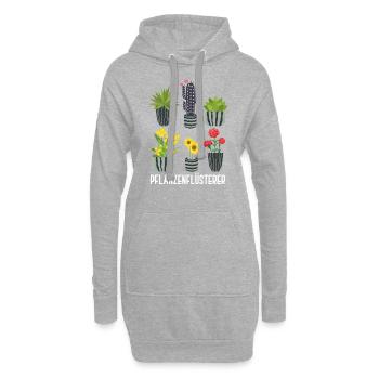 Pflanzenflüsterer - Gartenarbeit - Hoodie-Kleid - Grau meliert - Vorne