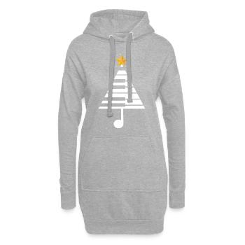 Piano Noël - Sweat-shirt à capuche long Femme - gris chiné - Devant