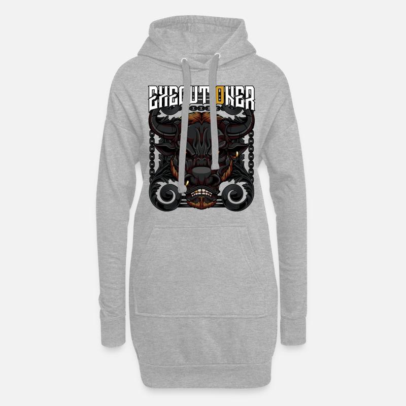 Executioner Bulle Stier Hausrind Wildtier Geschenk - Hoodie-Kleid - Grau meliert