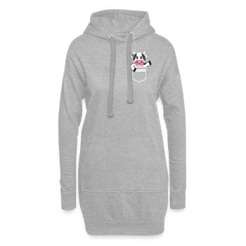 Pocket Cute Cow - Hoodie-Kleid - Grau meliert - Vorne