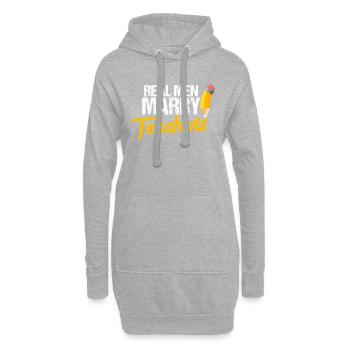 Mann Männer Lehrerin Heirat Heiraten Geschenk - Hoodie-Kleid - Grau meliert - Vorne