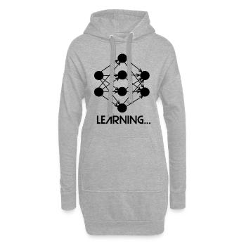 Réseau de neurones d'apprentissage automatique - Sweat-shirt à capuche long Femme - gris chiné - Devant