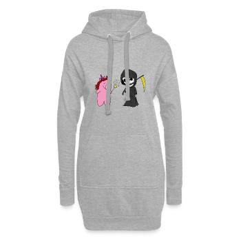 Mort Licorne doux Emo gothique gothique sombre fille - Sweat-shirt à capuche long Femme - gris chiné - Devant