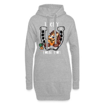 Lucky Horse Mom Mama cheval cheval maman - Sweat-shirt à capuche long Femme - gris chiné - Devant