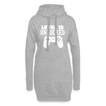 13ème anniversaire - Sweat-shirt à capuche long Femme - gris chiné - Devant