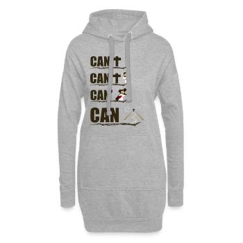 Can Can Can | Cadeau de communion de confirmation - Sweat-shirt à capuche long Femme - gris chiné - Devant