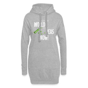 World Peas Now Erbsen Weltfrieden veganes Geschenk - Hoodie-Kleid - Grau meliert - Vorne
