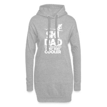 Ski Vater Skifahrer Skifahren Wintersport Geschenk - Hoodie-Kleid - Grau meliert - Vorne