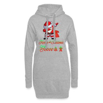 Dabbing Santa Claus Christmas funny design - Sweat-shirt à capuche long Femme - gris chiné - Devant