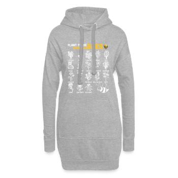Plant These Save The Bees - Hoodie-Kleid - Grau meliert - Vorne