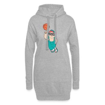 cadeau cool chemise chemise ours - Sweat-shirt à capuche long Femme - gris chiné - Devant
