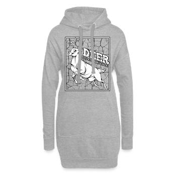 Cerf à la mode en disant | Cadeau animal sauvage - Sweat-shirt à capuche long Femme - gris chiné - Devant