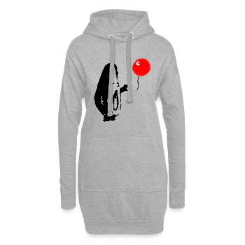 Avocado Es ist Kunst Obst Luftballon Geschenk - Hoodie-Kleid - Grau meliert - Vorne