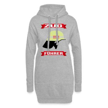 Zugführer - Das Feuerwehr Geschenk - Hoodie-Kleid - Grau meliert - Vorne