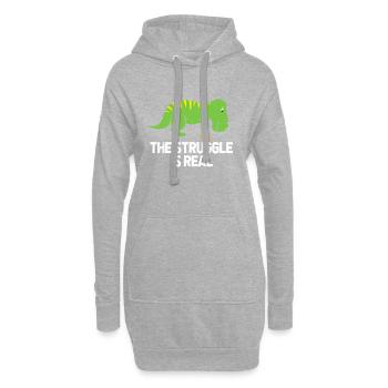 dinosaure - Sweat-shirt à capuche long Femme - gris chiné - Devant