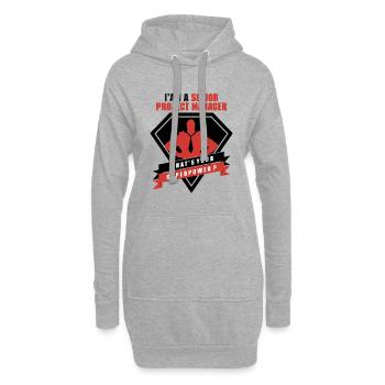 I am a Senior Project Manager - Hoodie-Kleid - Grau meliert - Vorne