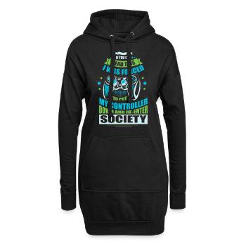 Gamer - Sweat-shirt à capuche long Femme - noir - Devant